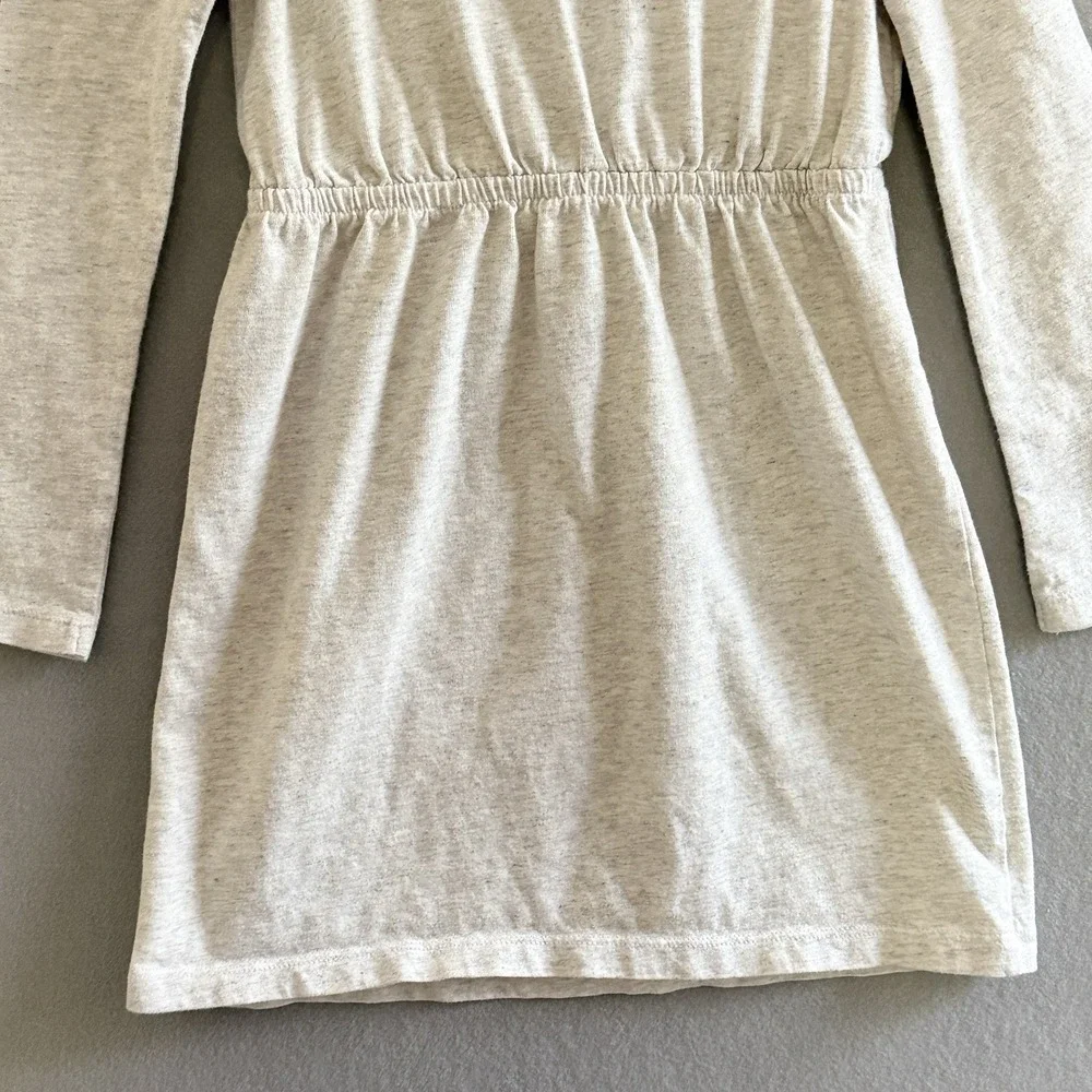 Gymboree Girls Tunic Dress Heather Grey, Pink Stripe Sleeve & Floral Pocket 10